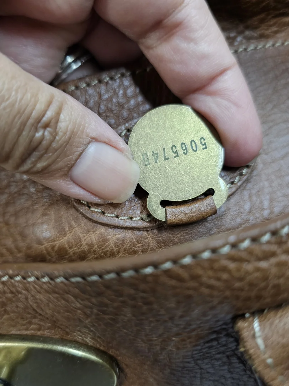 Baywater Classic Brown Leather Tote Bag with Gold Turn-Lock
